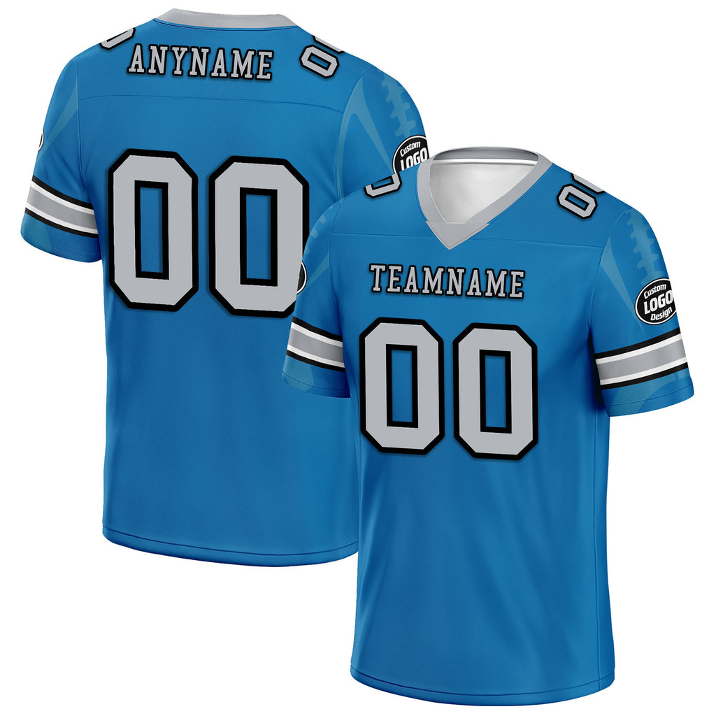 Custom Blue Detroit Personalized Authentic Football Jersey FBJ02-D025033-9