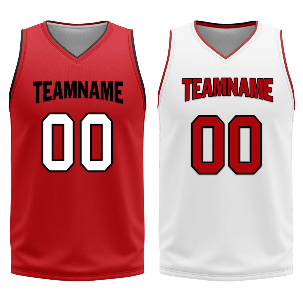 Custom Red White Miami City Edition Personalized Reversible Basketball Set Sports Basketball Jersey BBJ01R-D0610-16