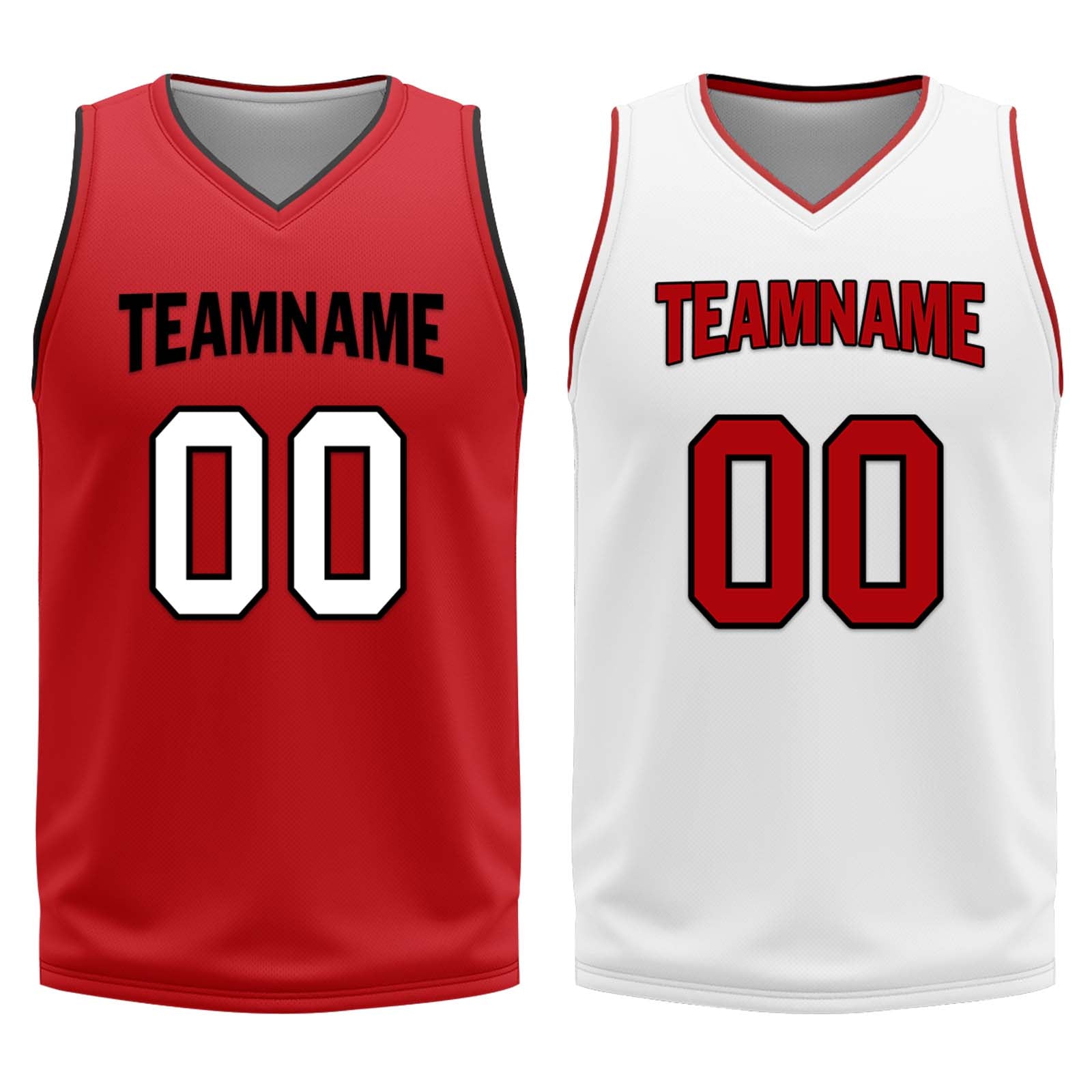 Custom Red White Miami City Edition Personalized Reversible Basketball Set Sports Basketball Jersey BBJ01R-D0610-16