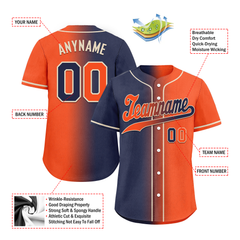 Custom Blue Orange Gradient Fashion Personalized Authentic Baseball Jersey BSBJ01-D0a7089