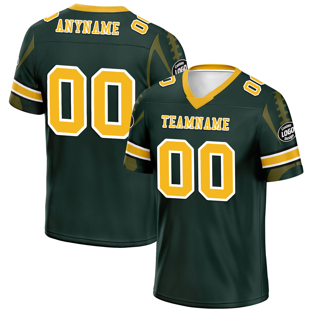 Custom Green Green Bay Football Jersey and Sports Shoes Combo Offer Personalized Combo ZH-D025008-13