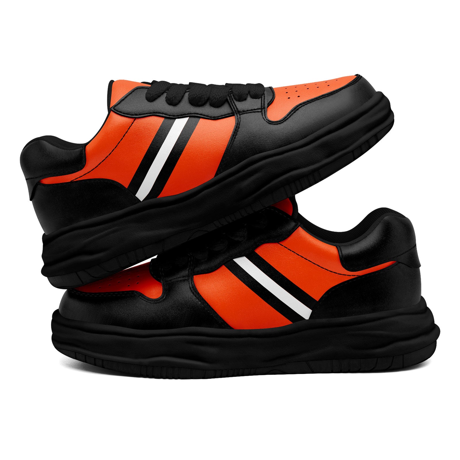 Custom Black Orange Cincinnati Shoes Personalized Sneaker FN032-D020389-6