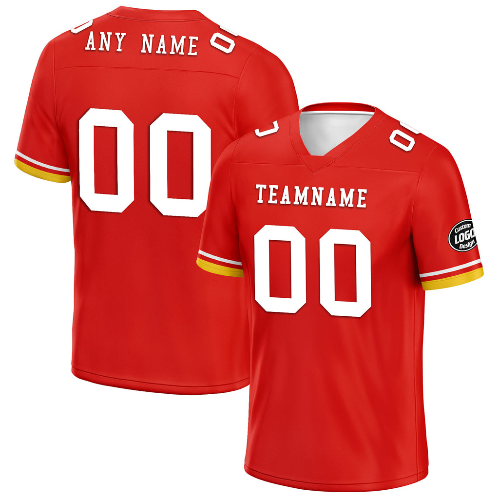 Custom Red Kansas City Personalized Authentic Football Jersey FBJ02-D020263-18