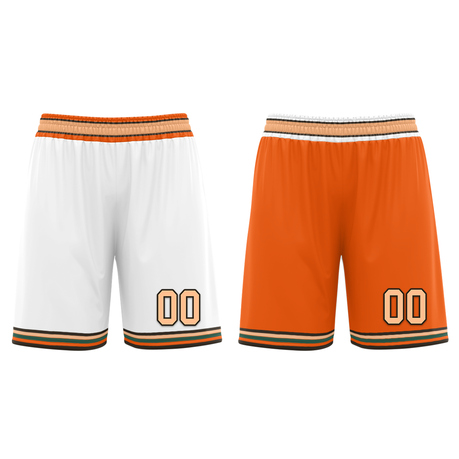 Custom White Orange Classic Style Reversible Basketball Uniform Personalized Ordinary BBJR-D017052