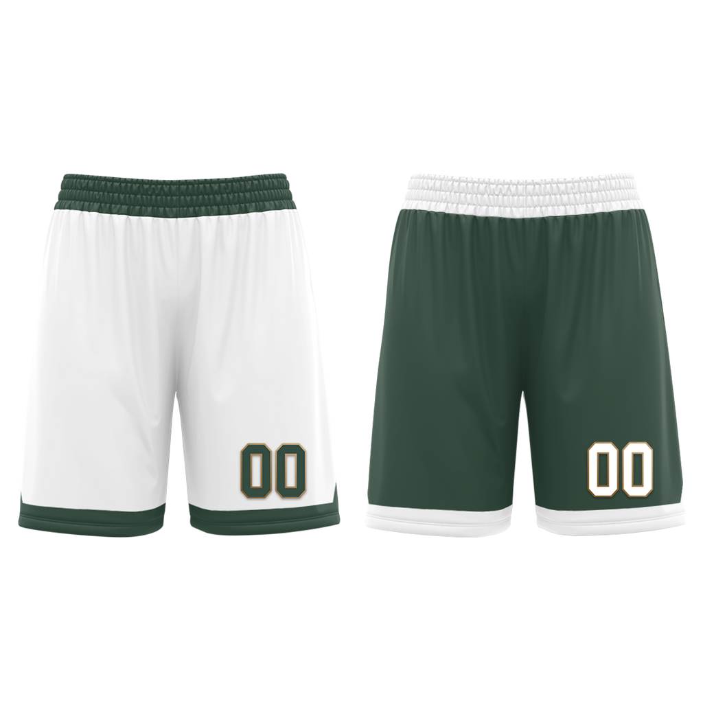Custom White Green Classic Style Reversible Basketball Uniform Personalized Ordinary BBJR-D017002