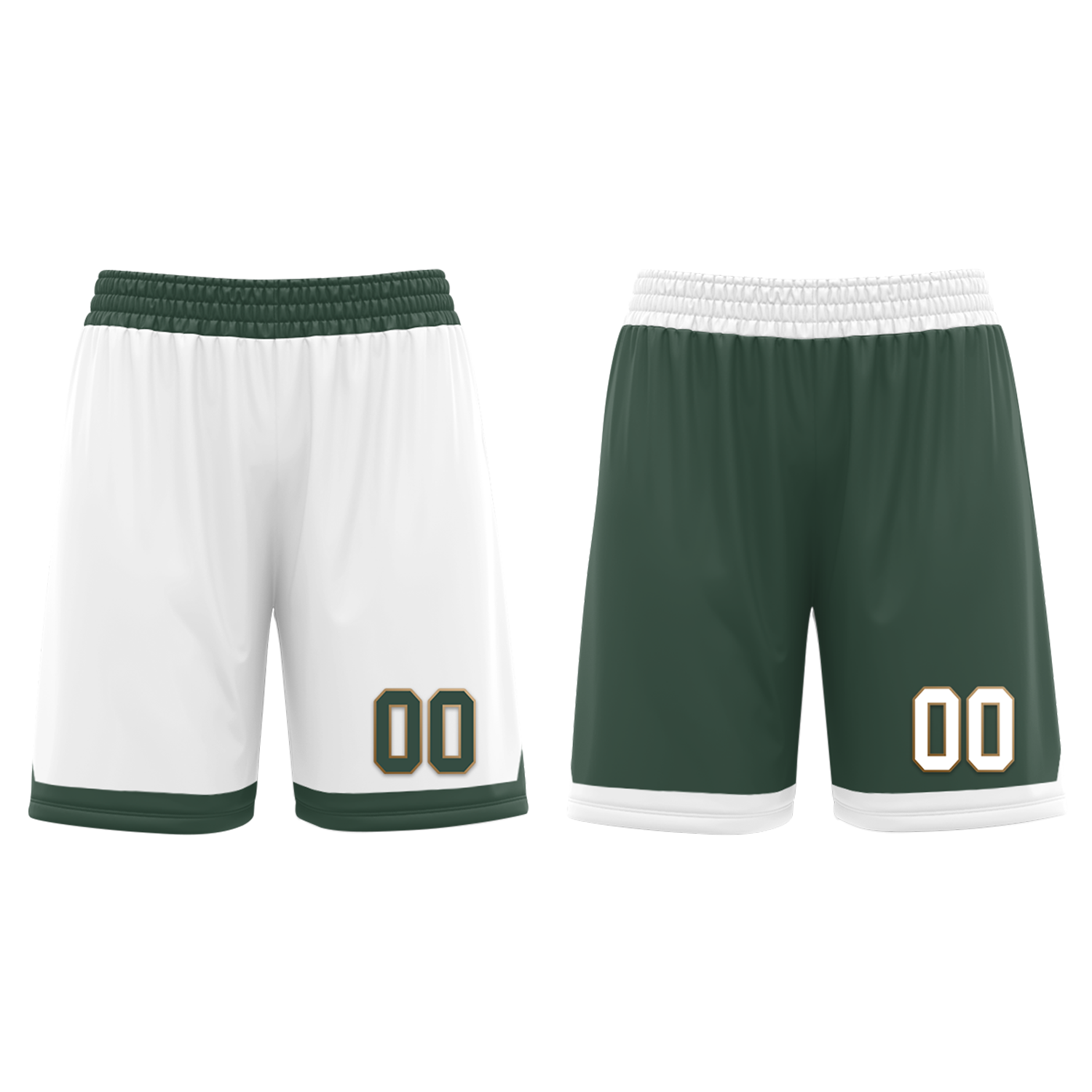 Custom White Green Classic Style Reversible Basketball Uniform Personalized Ordinary BBJR-D017002