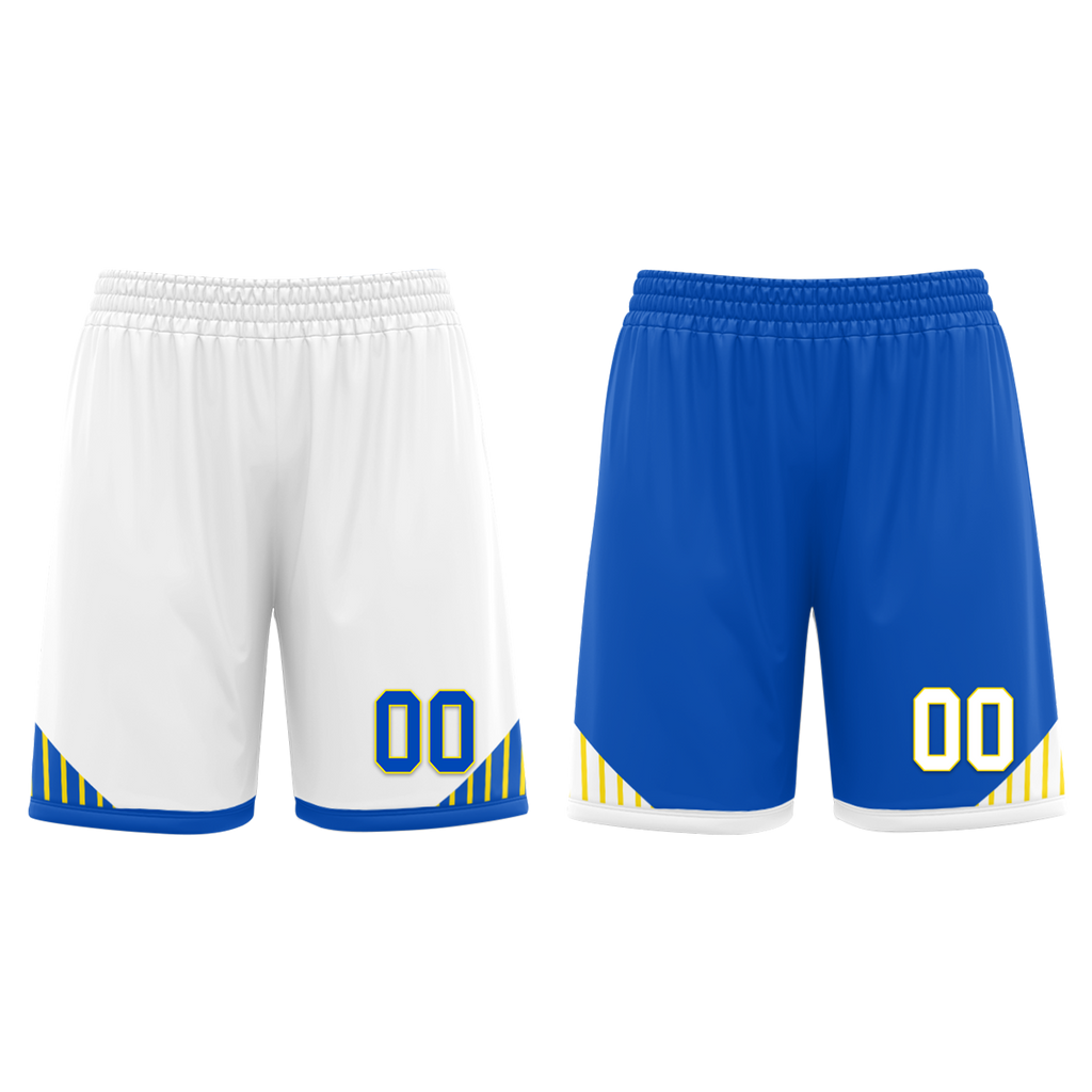 Custom White Blue Classic Style Reversible Basketball Uniform Personalized Ordinary BBJR-D017004