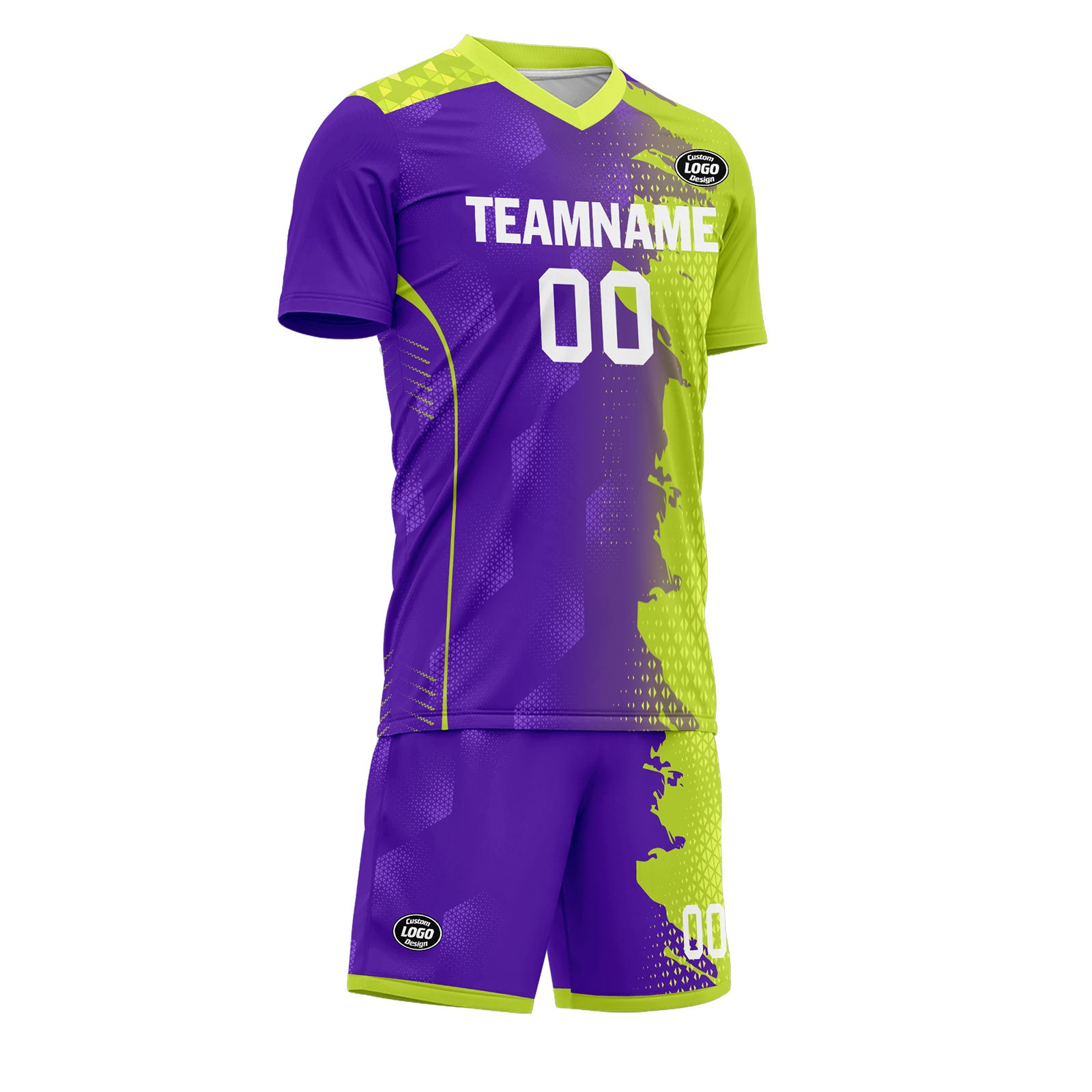 Custom Purple Green Soccer Sets Jersey Personalized SCJ101-D020210-4