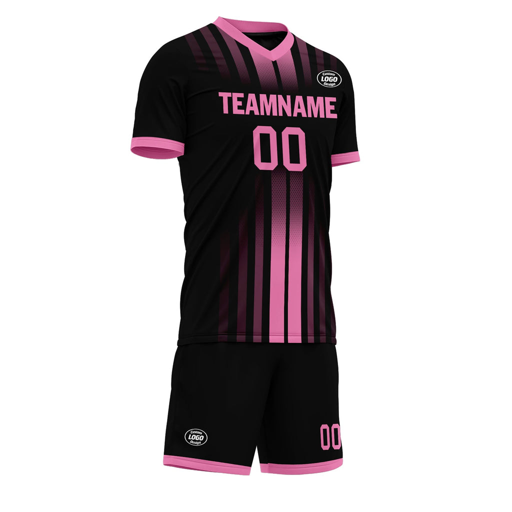 Custom Black Pink Soccer Sets Jersey Personalized SCJ101-D020131-5