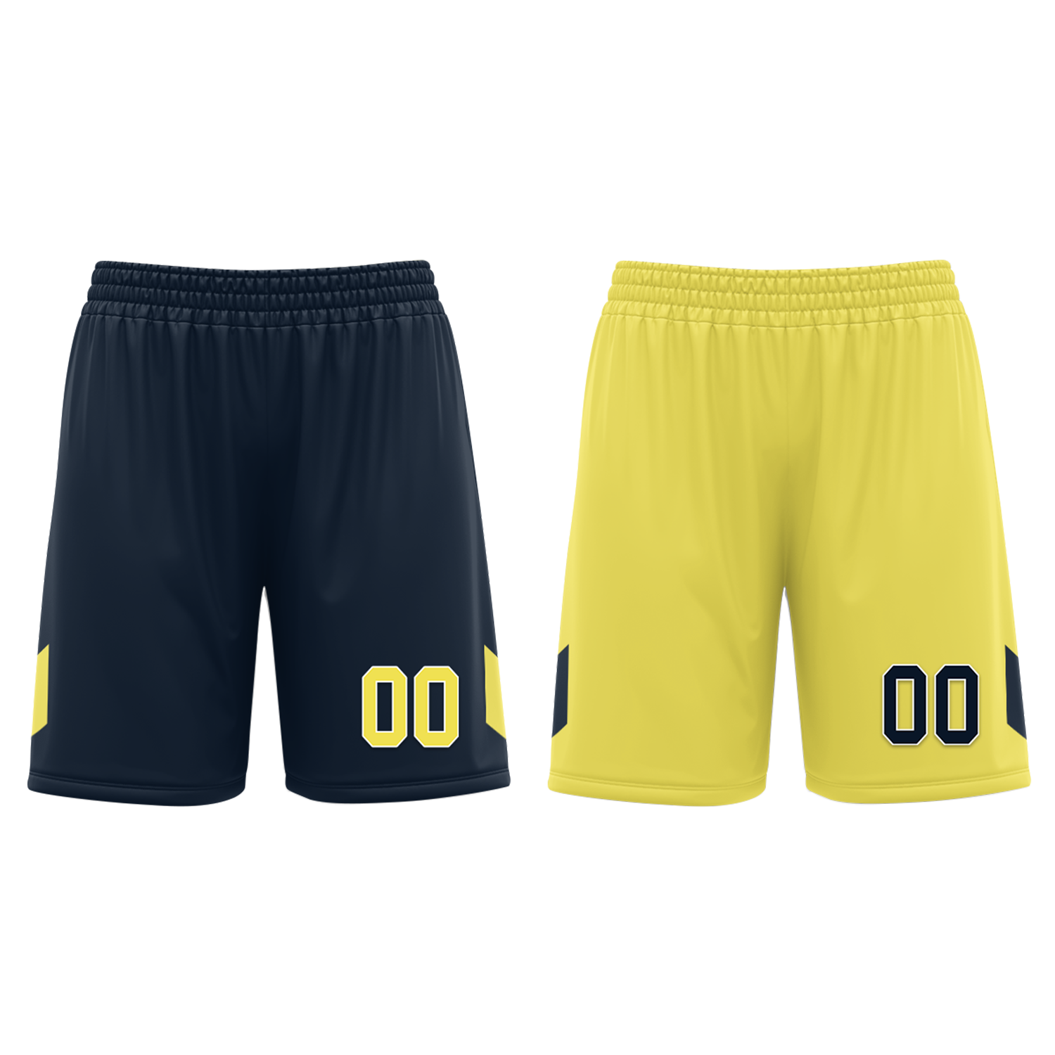 Custom Blue Yellow Classic Style Reversible Basketball Uniform Personalized Ordinary BBJR-D017059