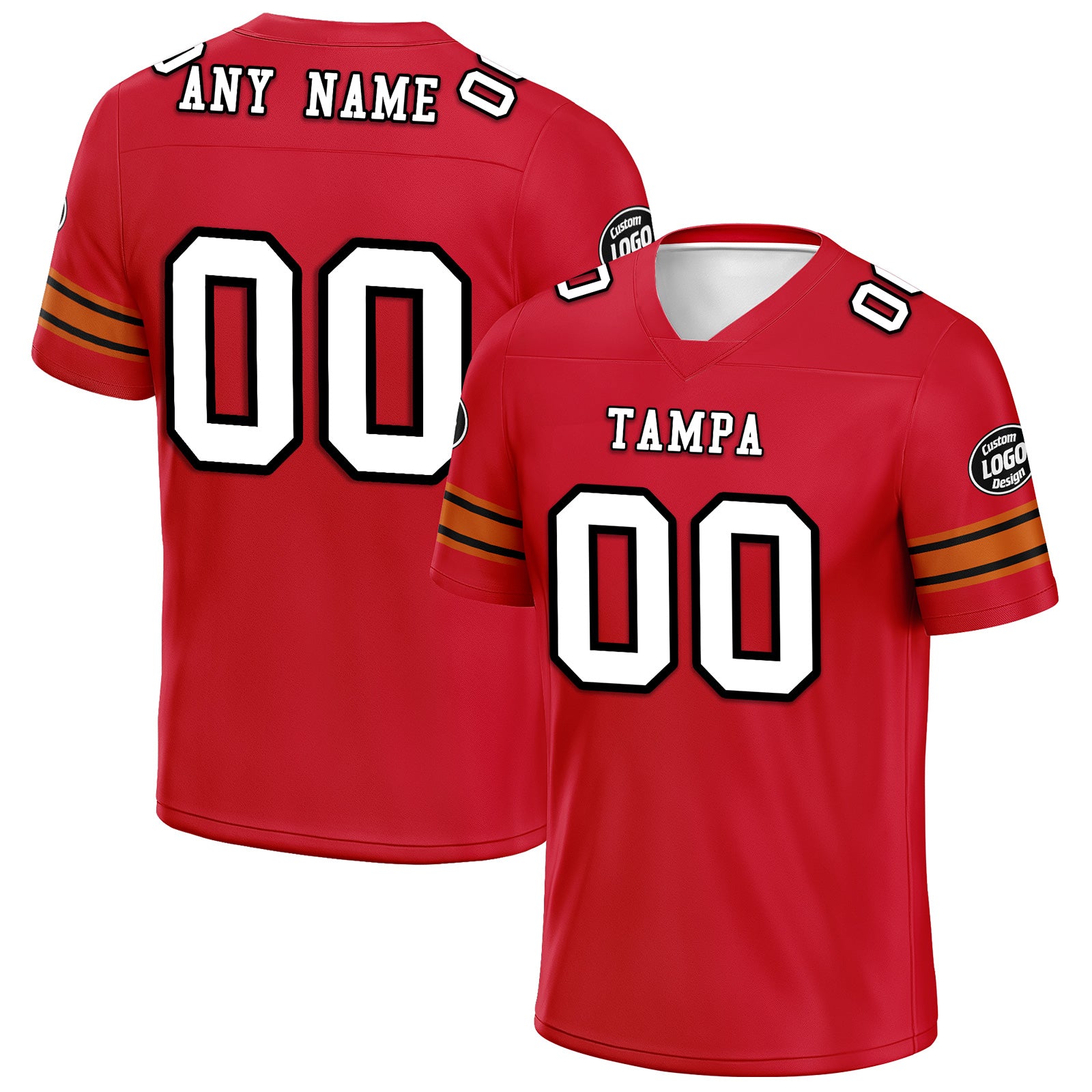 Custom Red Tampa Personalized Authentic Football Jersey FBJ02-D020256-15