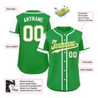 Custom Green White Raglan Sleeves Personalized Authentic Baseball Jersey BSBJ01-D017192