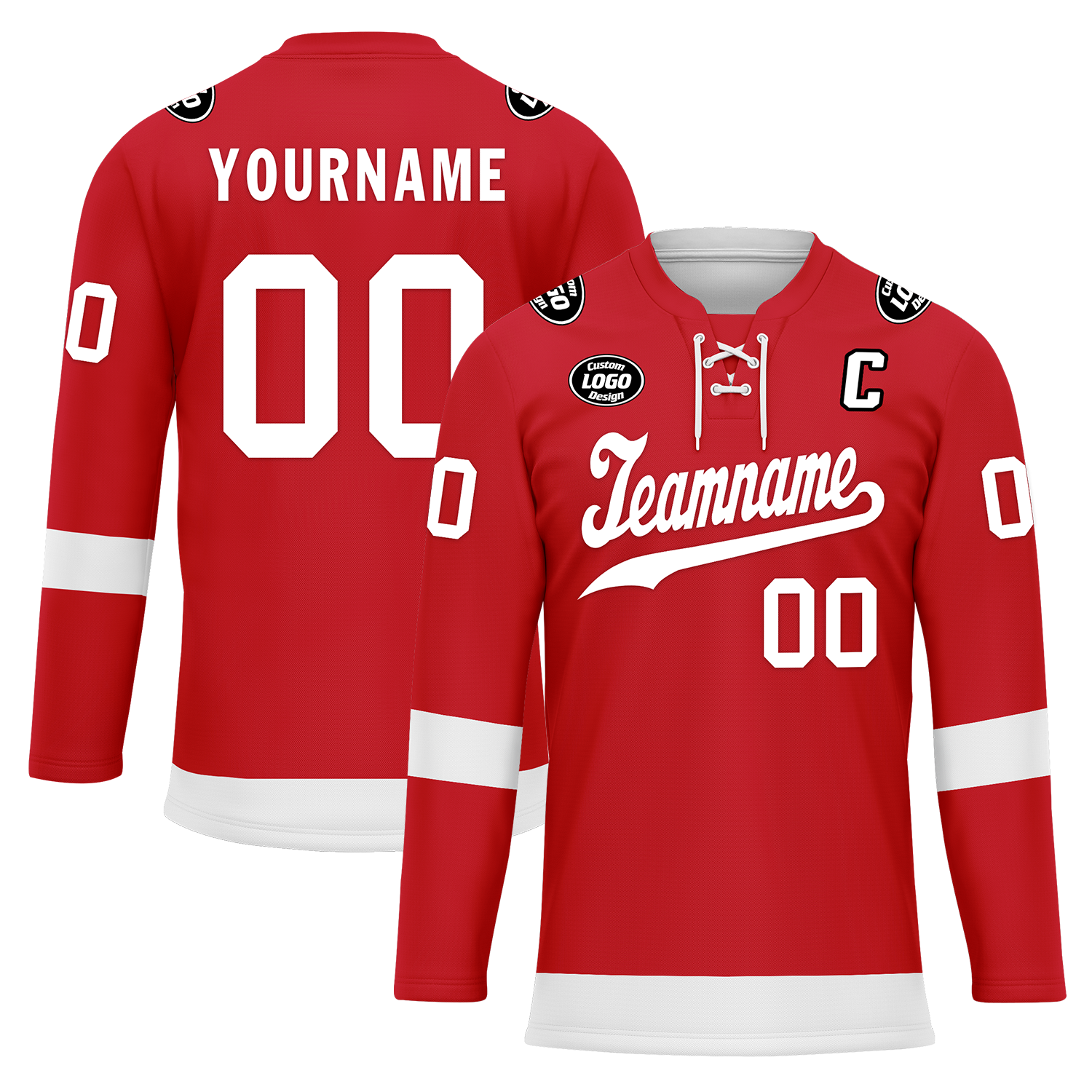 Custom Red White Personalized Hockey Jersey HCKJ01-D0a70ac
