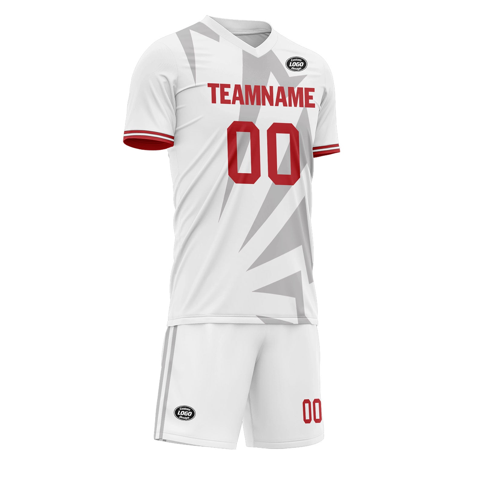 Custom White Gray Soccer Sets Jersey Personalized SCJ101-D28046