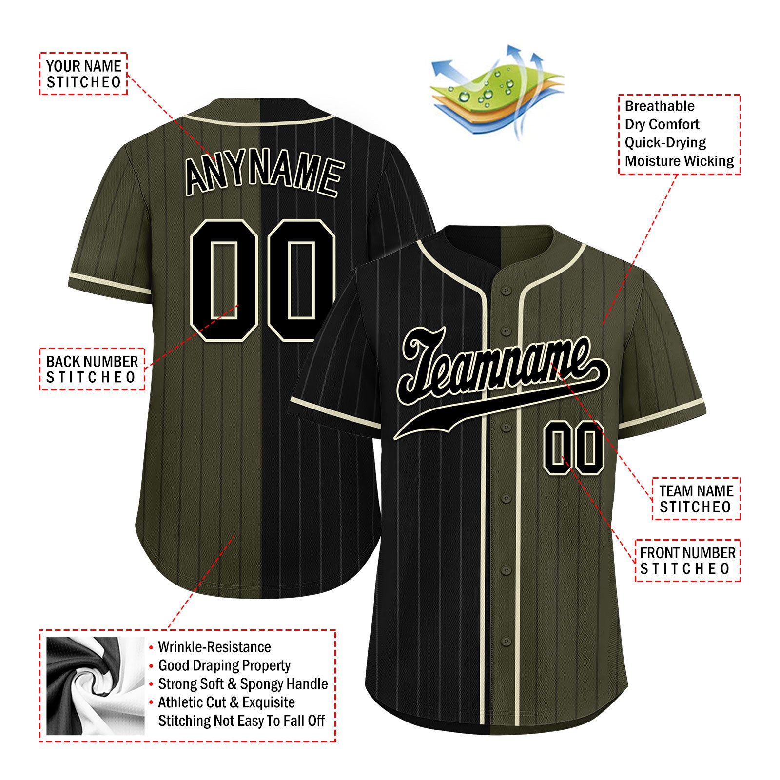 Custom Stripe Fashion Personalized Authentic Baseball Jersey BSBJ01-E06043-29