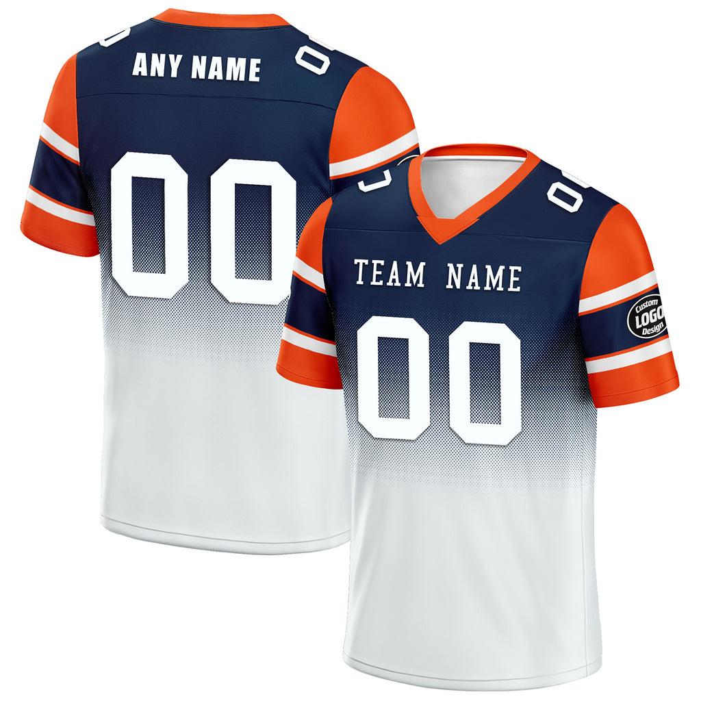 Custom White Blue Denver Personalized Authentic Football Jersey FBJ02-D020249-10