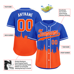 Custom Blue Orange City Edition Personalized Authentic Baseball Jersey BSBJ01-D017128