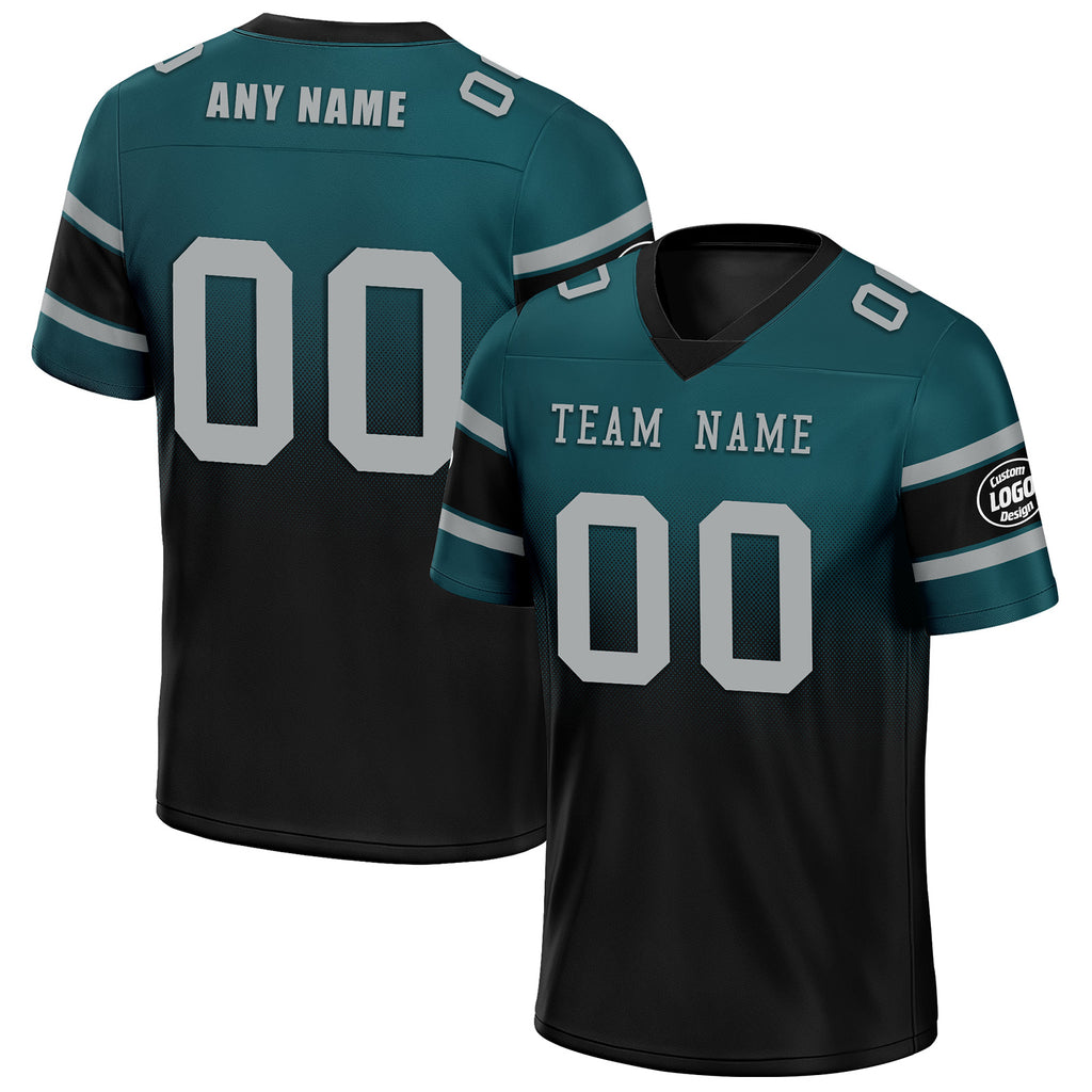 Custom Green Black Philadelphia Personalized Authentic Football Jersey FBJ02-D020249-23