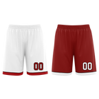 Custom White Red Classic Style Reversible Basketball Uniform Personalized COOLMAX BBJR-D017017