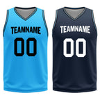 Custom Light Blue Black Los Angeles City Edition Personalized Reversible Basketball Set Sports Basketball Jersey BBJ01R-D0610-13