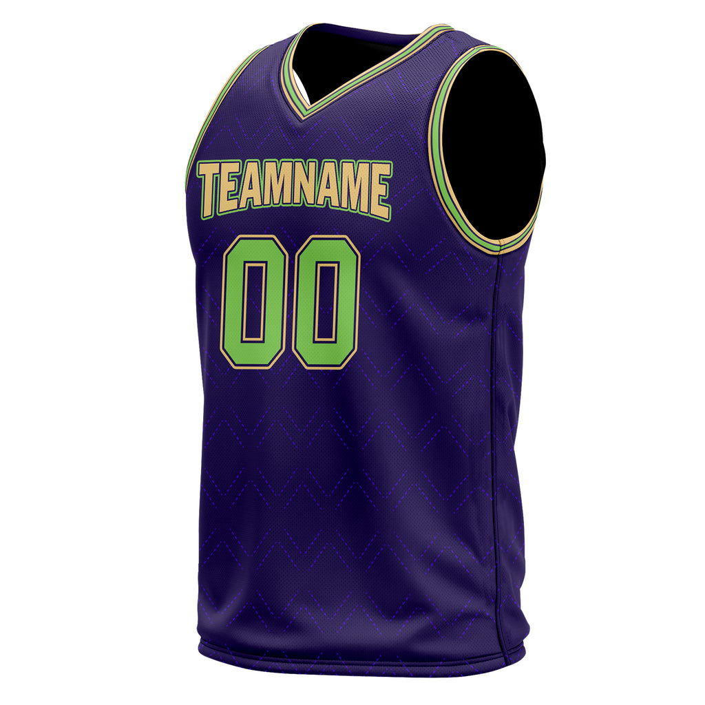 Custom Purple Green Gold City Edition Personalized Sports Uniform Authentic Basketball Jersey BBJ01-D06101-19