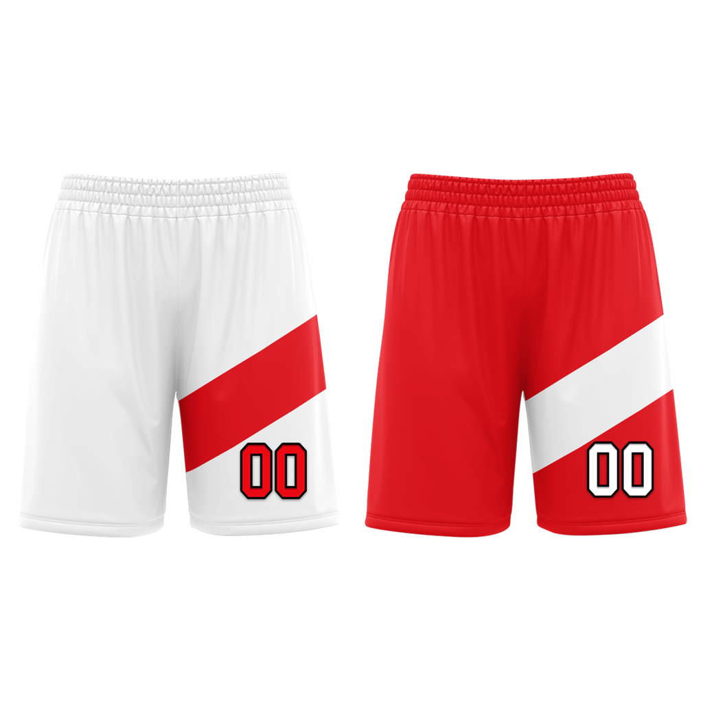 Custom White Red Classic Style Reversible Basketball Uniform Personalized Ordinary BBJR-D017026
