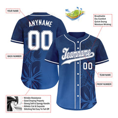 Custom Blue Classic Style Personalized Authentic Baseball Jersey BSBJ01-D020160-2