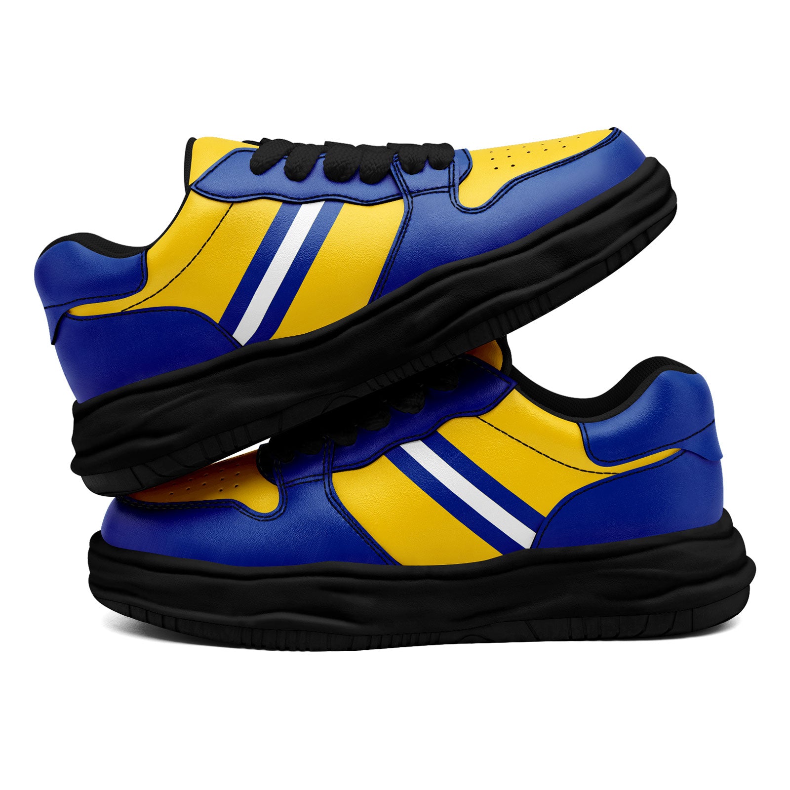 Custom Blue Yellow Los Angeles Shoes Personalized Sneaker FN032-D020389-15