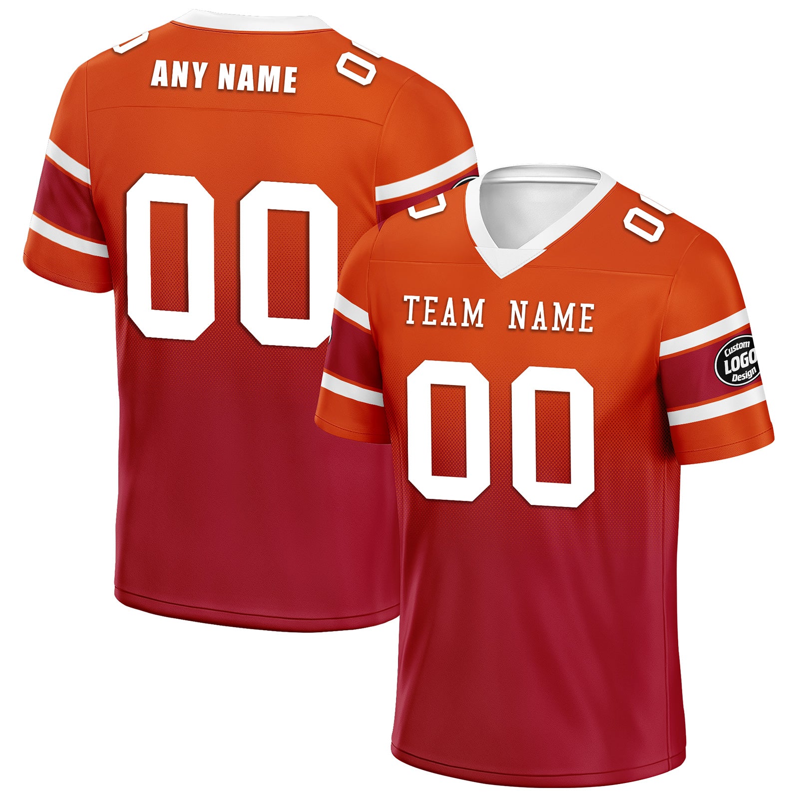 Custom Orange Red Tampa Bay Personalized Authentic Football Jersey FBJ02-D020249-29