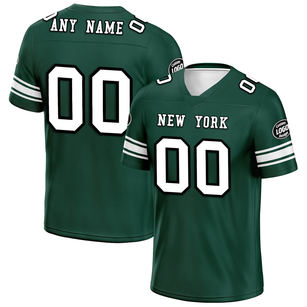 Custom Green New York Personalized Authentic Football Jersey FBJ02-D020256-19