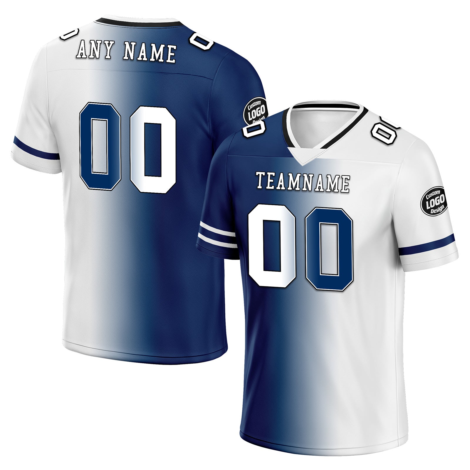 Custom Blue White Indiana Personalized Authentic Football Jersey FBJ02-D028017-23