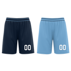 Custom Blue Classic Style Reversible Basketball Uniform Personalized COOLMAX BBJR-D017032