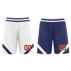 Custom White Blue Classic Style Reversible Basketball Uniform Personalized COOLMAX BBJR-D017030
