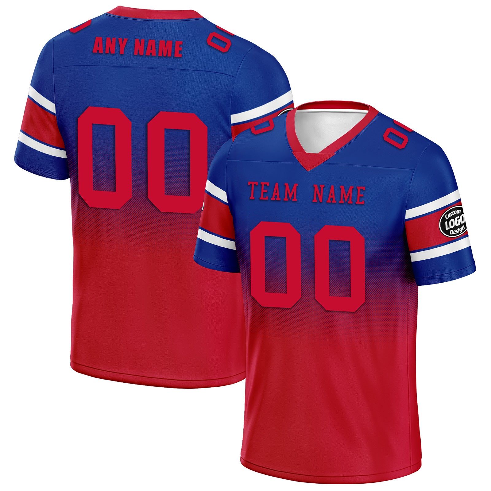 Custom Red Blue Buffalo Personalized Authentic Football Jersey FBJ02-D020249-4