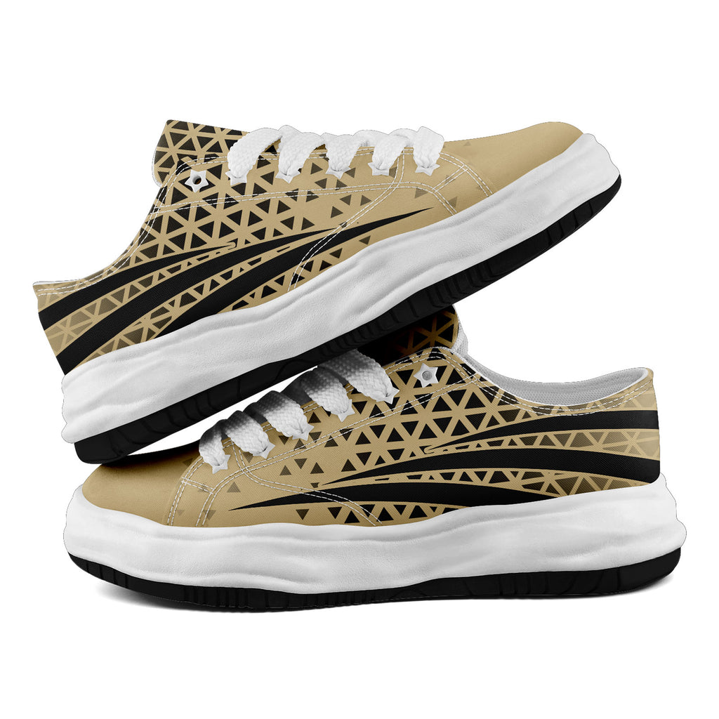 Custom Beige Black Louisiana Football Jersey and Sports Shoes Combo Offer Personalized Combo ZH-D023031-19