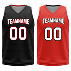 Custom Black Red Plaid Portland City Edition Personalized Reversible Basketball Set Sports Basketball Jersey BBJ01R-D0610-25