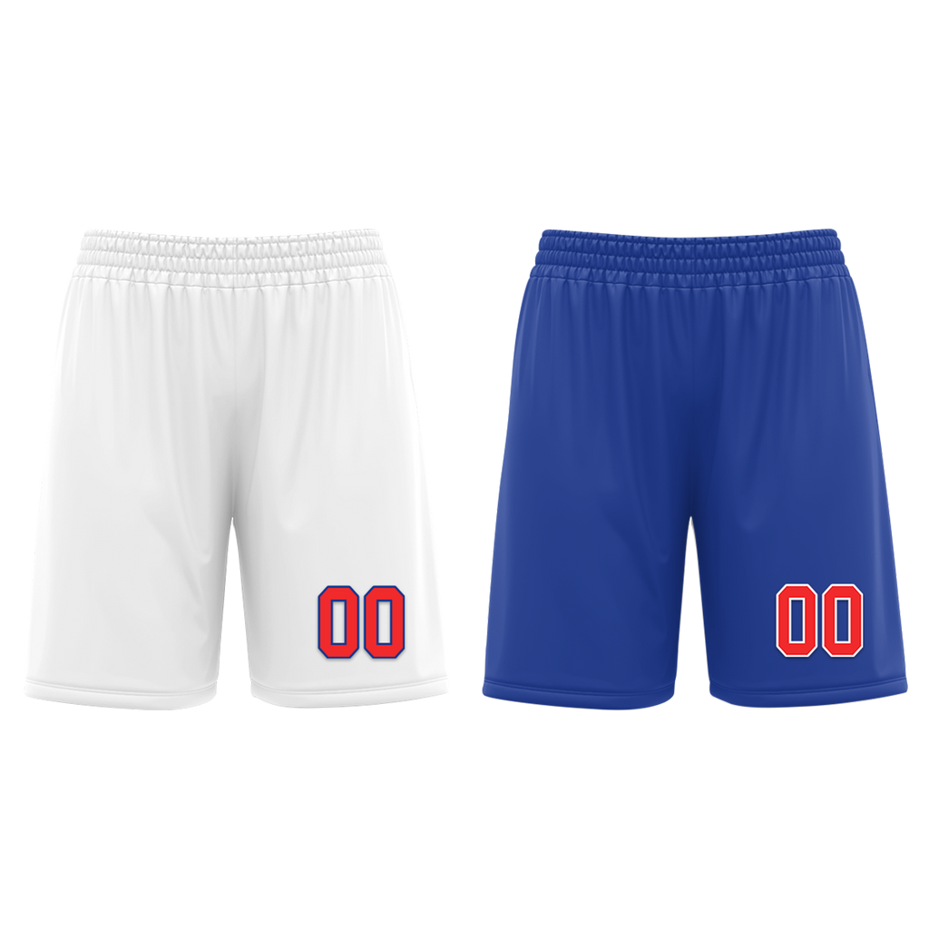 Custom White Blue Classic Style Reversible Basketball Uniform Personalized COOLMAX BBJR-D017020