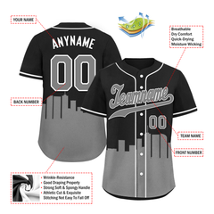 Custom Black Gray City Edition Personalized Authentic Baseball Jersey BSBJ01-D017139