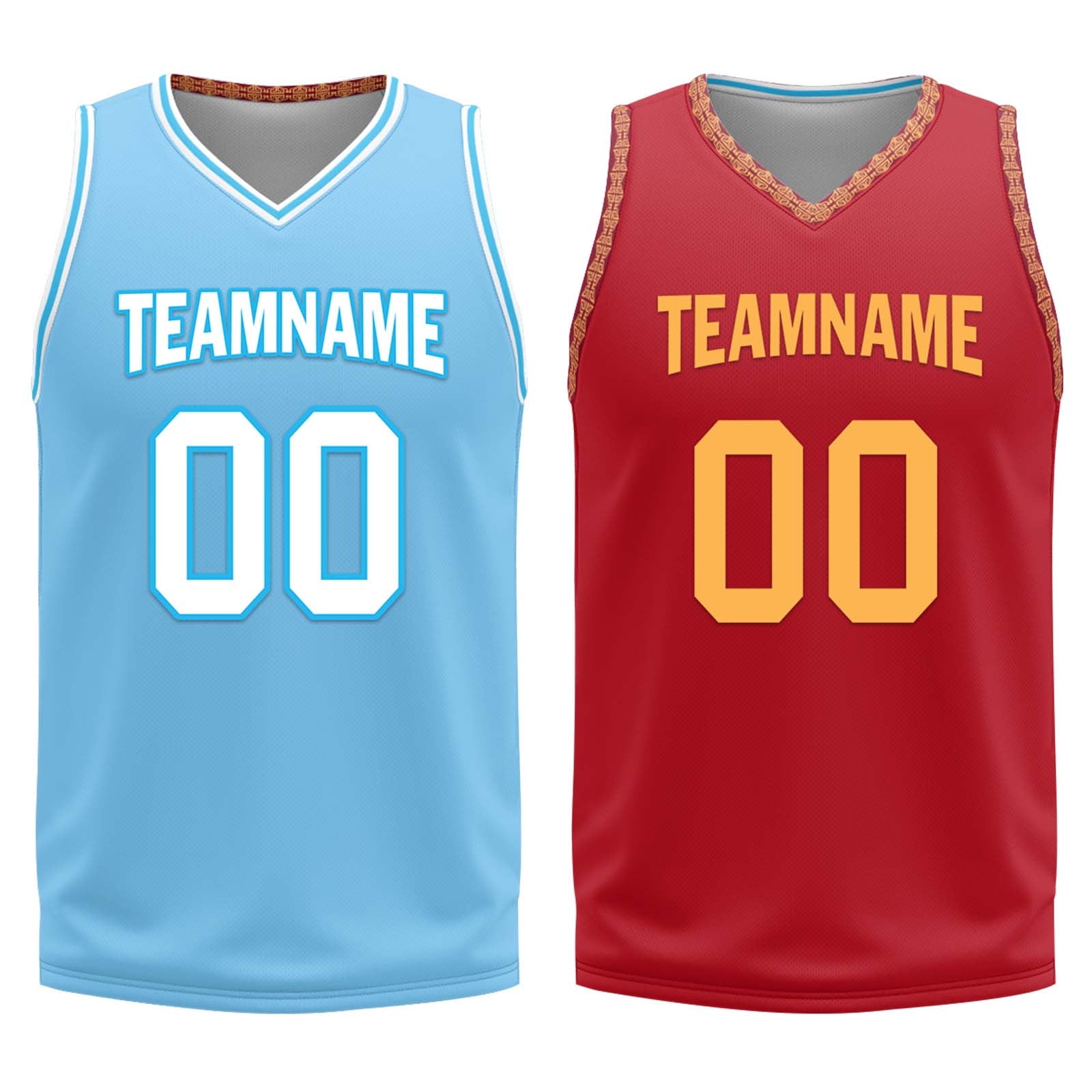 Custom Blue Red Cleveland City Edition Personalized Reversible Basketball Set Sports Basketball Jersey BBJ01R-D0610-6