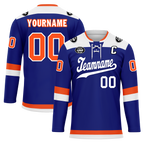 Custom Blue Orange Personalized Hockey Jersey HCKJ01-D0a700f