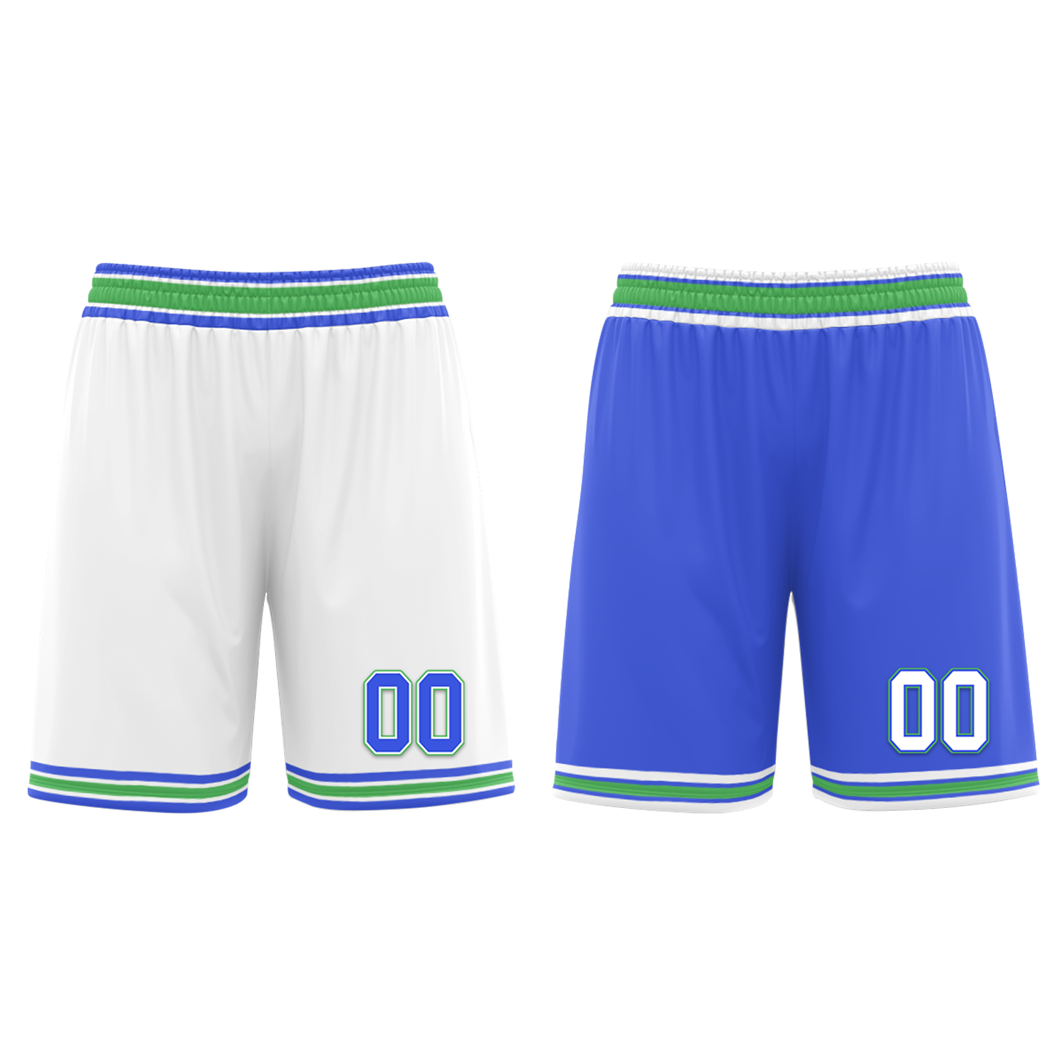 Custom White Blue Classic Style Reversible Basketball Uniform Personalized Ordinary BBJR-D017045