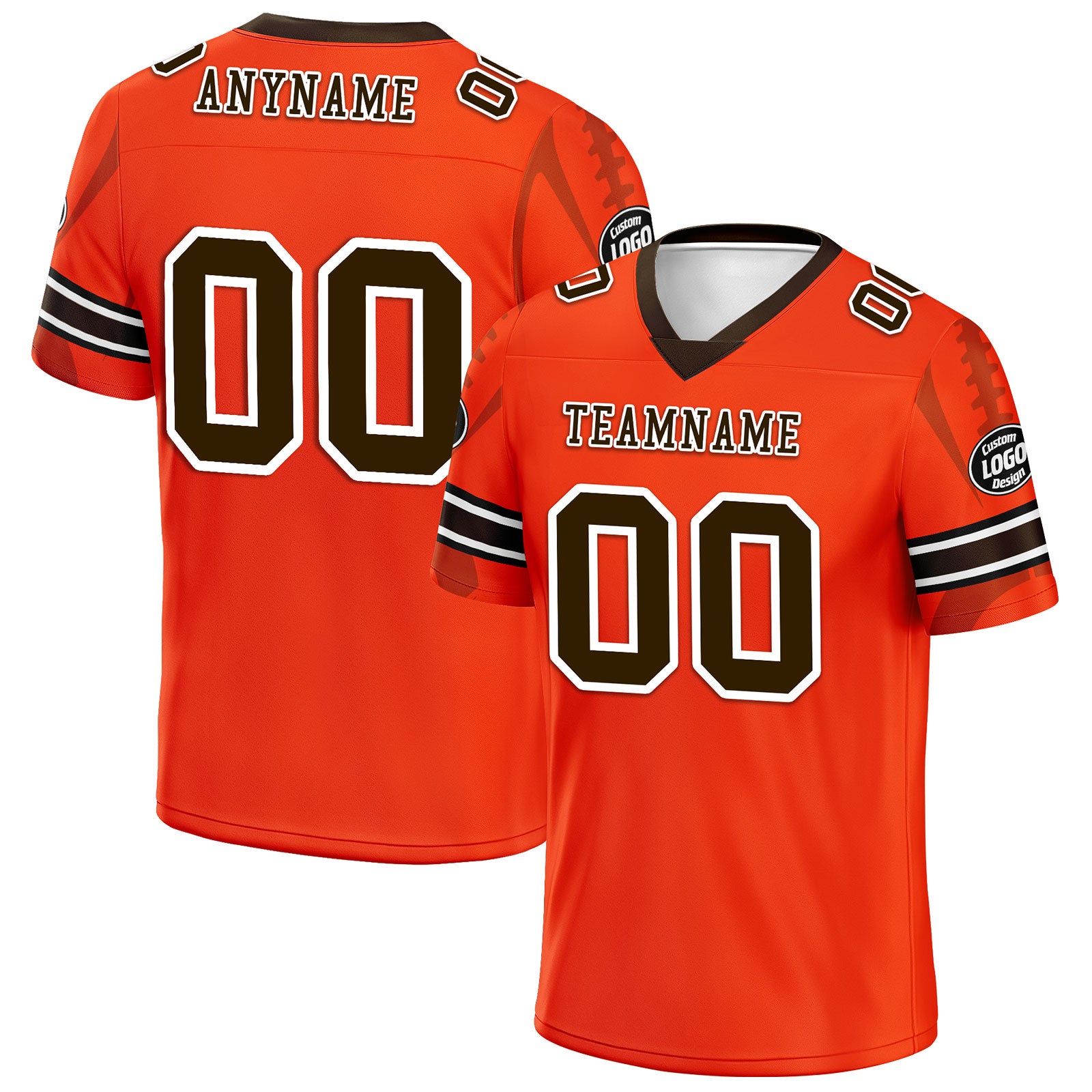 Custom Orange Cleveland Personalized Authentic Football Jersey FBJ02-D025033-11