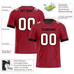 Custom Red Black White Tampa Bay Personalized Authentic Football Jersey FBJ02-E0601-8