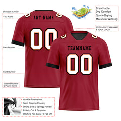 Custom Red Black White Tampa Bay Personalized Authentic Football Jersey FBJ02-E0601-8