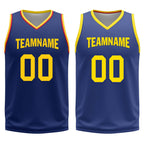 Custom Navy Blue Red Gold Golden State City Edition Personalized Reversible Basketball Set Sports Basketball Jersey BBJ01R-D0610-10