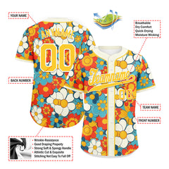 Custom Graffiti Pattern Abstract Floral Patterns Personalized Authentic Baseball Jersey BSBJ01-D020171-7