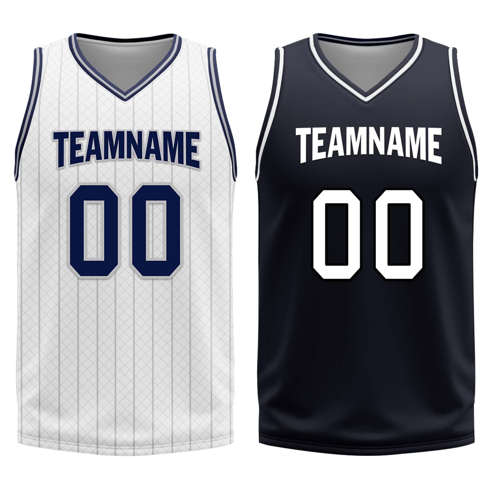 Custom White Dark Blue Black Orlando City Edition Personalized Reversible Basketball Set Sports Basketball Jersey BBJ01R-D0610-22