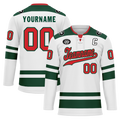 Custom White Green Personalized Hockey Jersey HCKJ01-D0a70c0