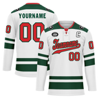 Custom White Green Personalized Hockey Jersey HCKJ01-D0a70c0