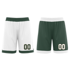 Custom White Green Classic Style Reversible Basketball Uniform Personalized COOLMAX BBJR-D017002